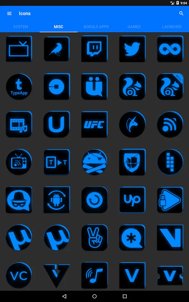 Flat Black and Blue Icon Pack | Indus Appstore | Screenshot