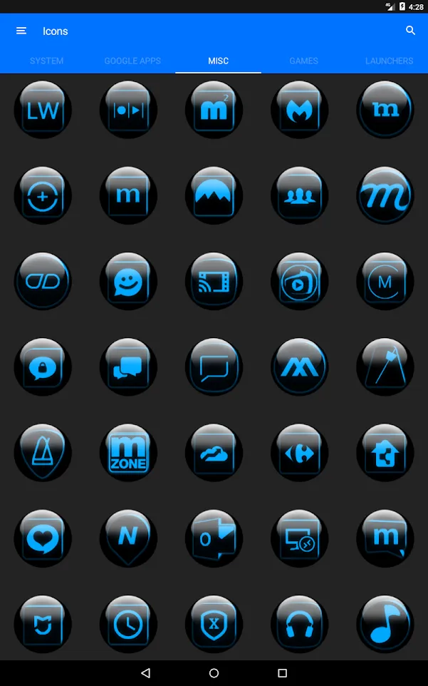 Blue Glass Orb Icon Pack | Indus Appstore | Screenshot