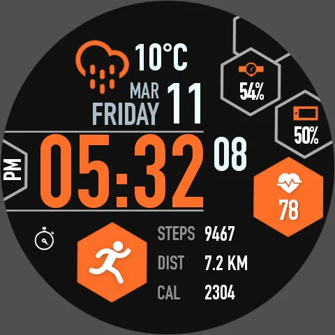 Hexane Digital Watch Face | Indus Appstore | Screenshot