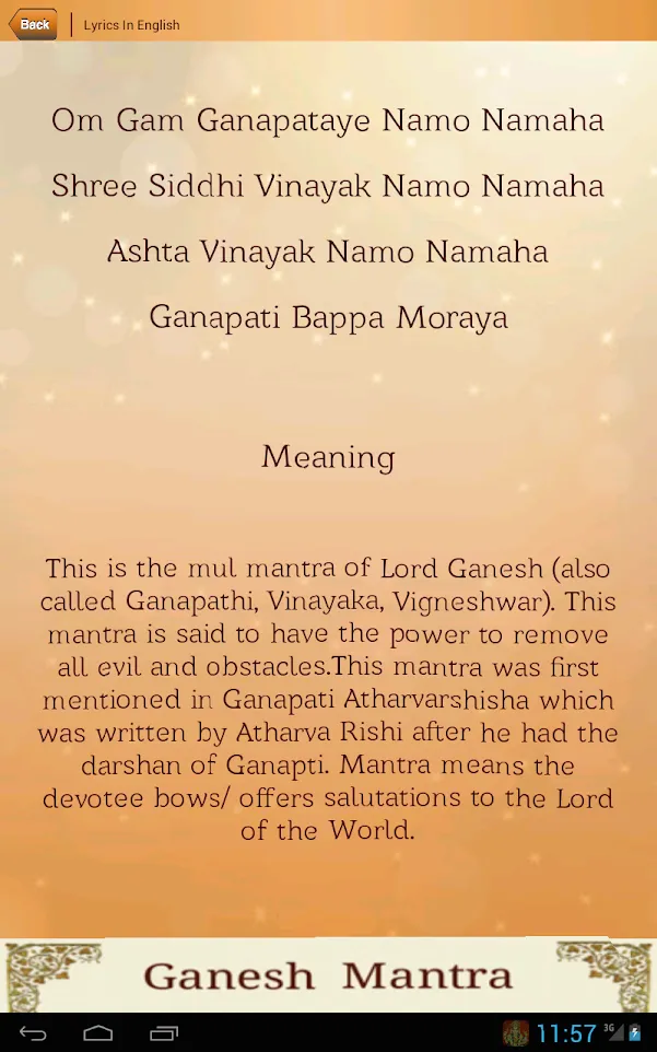 Ganesh Mantra | Indus Appstore | Screenshot