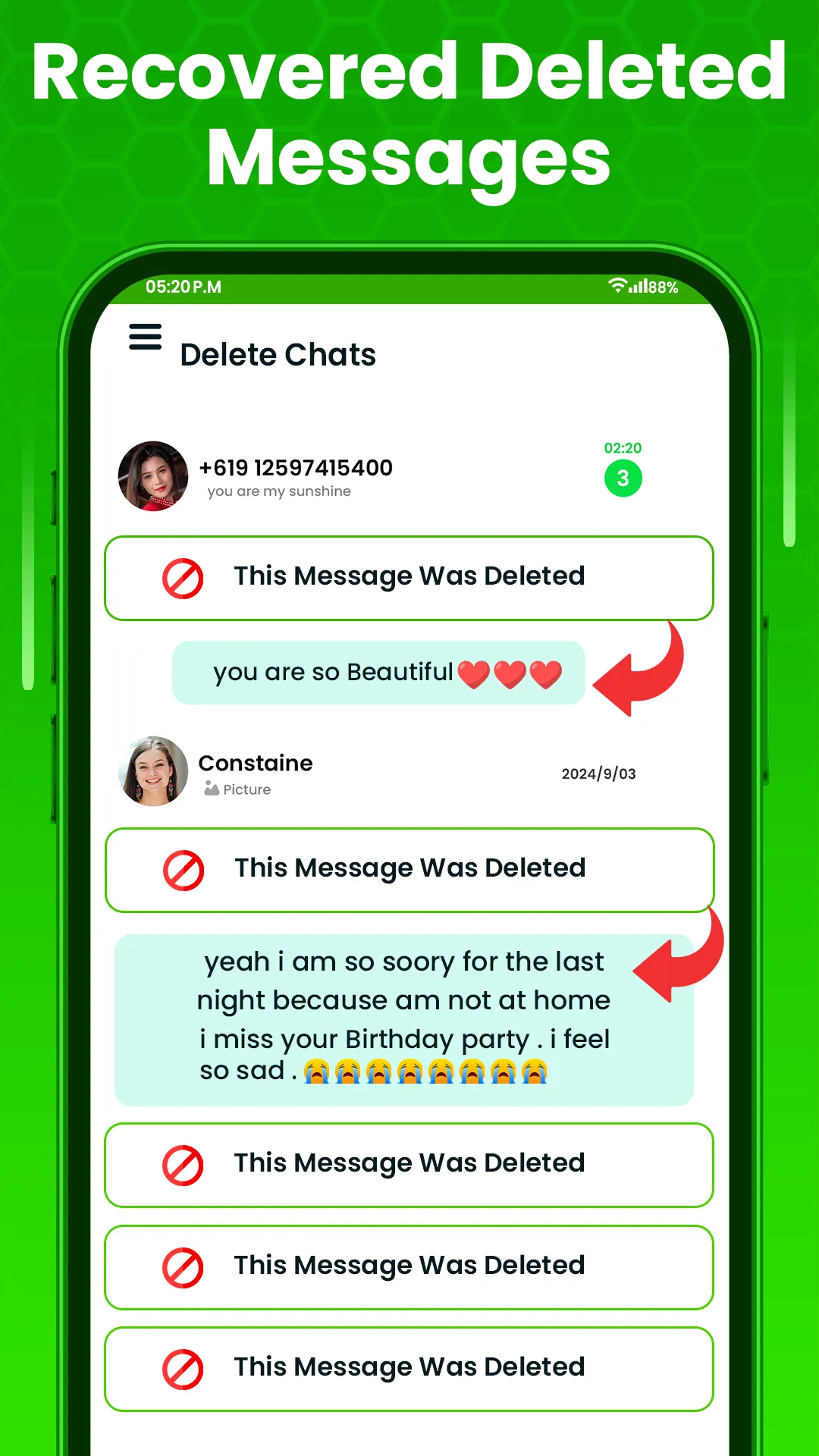 WARM Recover Deleted Messages | Indus Appstore | Screenshot