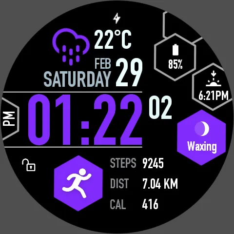 Hexane Digital Watch Face | Indus Appstore | Screenshot