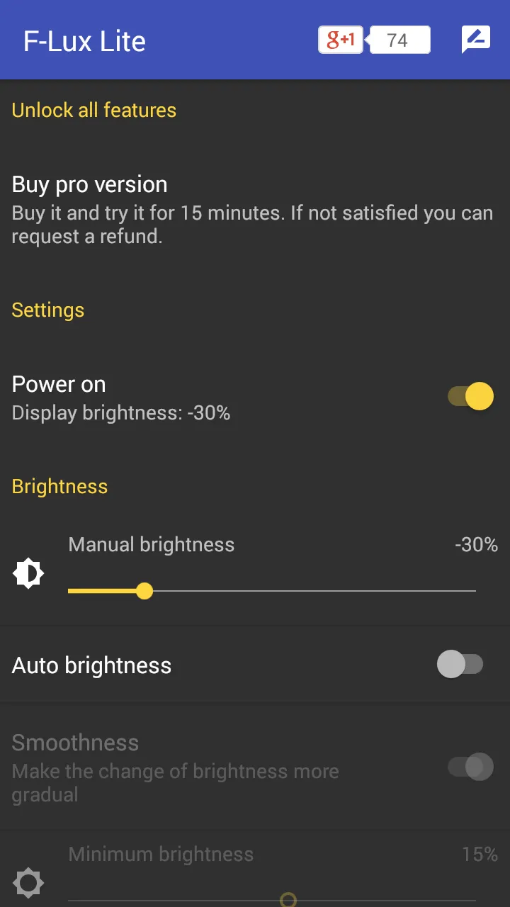 Screen Brightness Control Lite | Indus Appstore | Screenshot