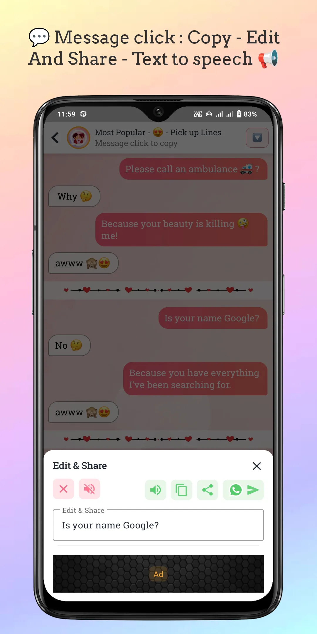 Sk Pick up Lines : Flirty Text | Indus Appstore | Screenshot