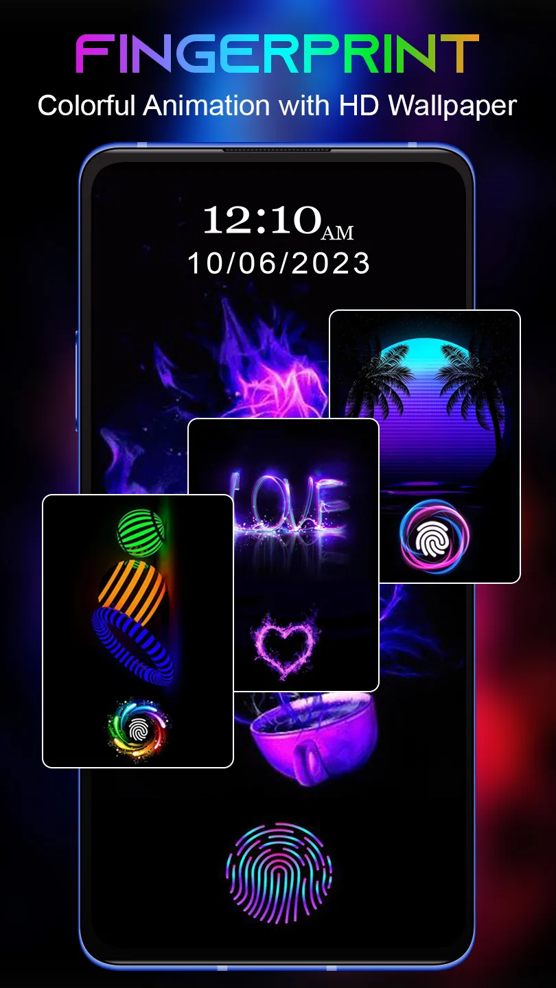 Neon Fingerprint Animation | Indus Appstore | Screenshot