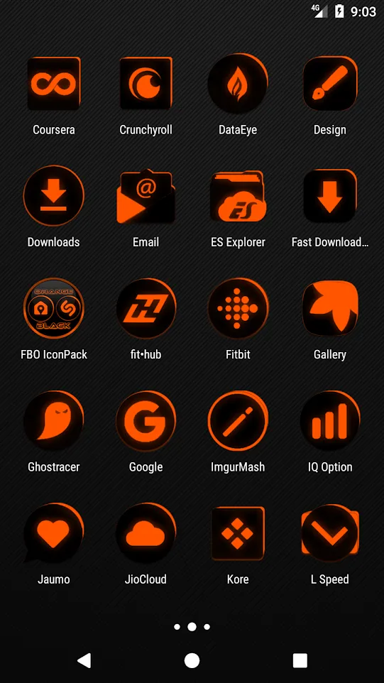 Flat Black and Orange IconPack | Indus Appstore | Screenshot