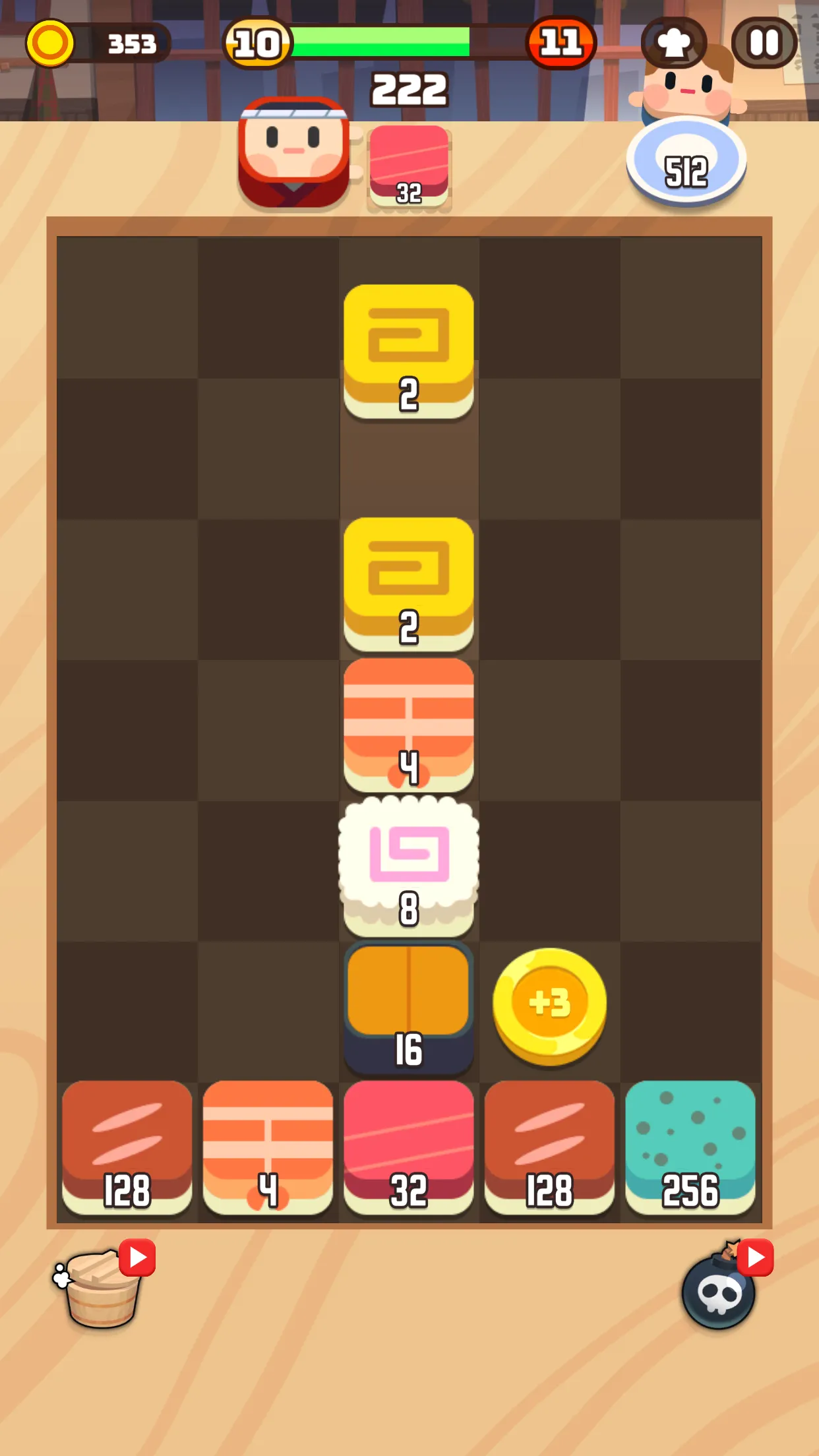 Sushi Drop : 2048 Merge Puzzle | Indus Appstore | Screenshot