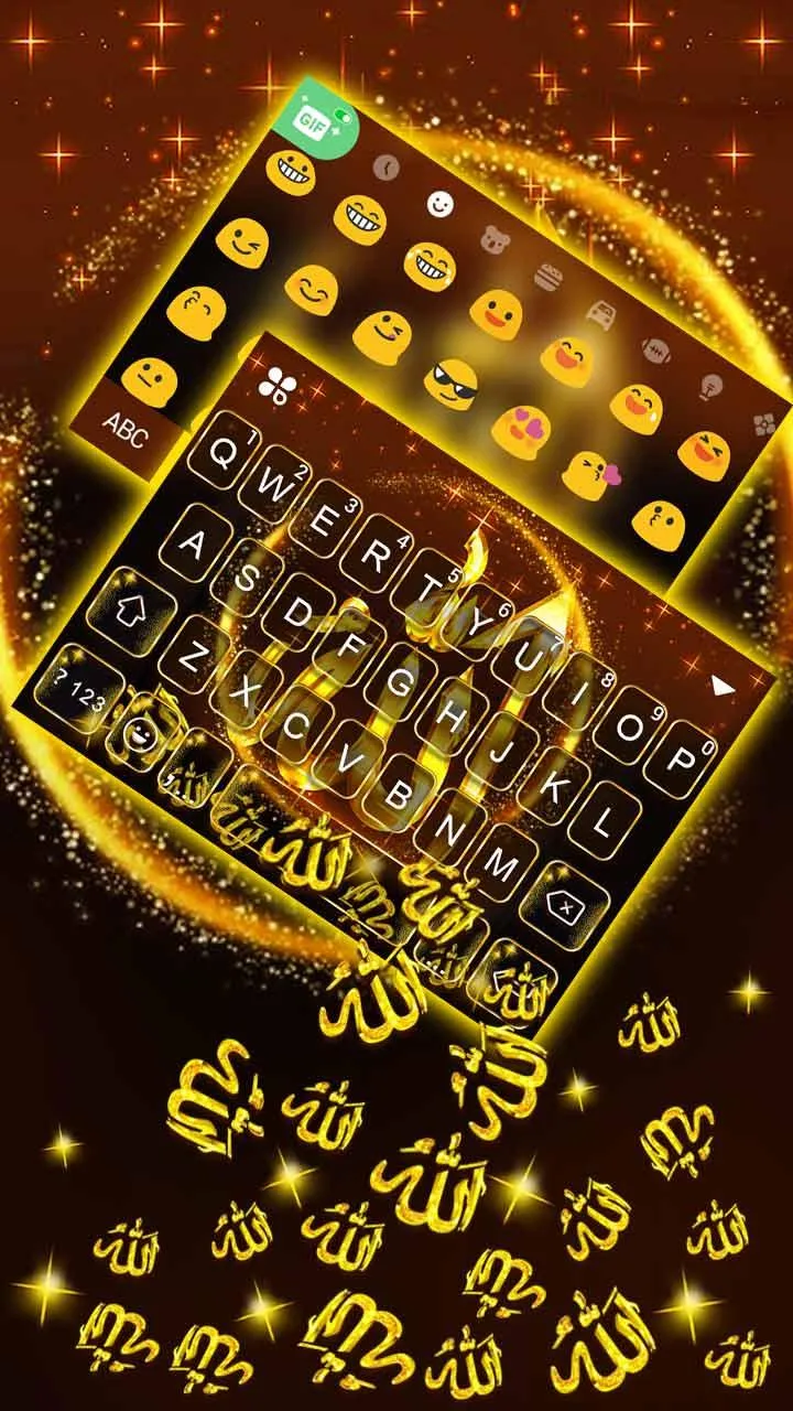 Gold Allah 3D Gravity Keyboard | Indus Appstore | Screenshot