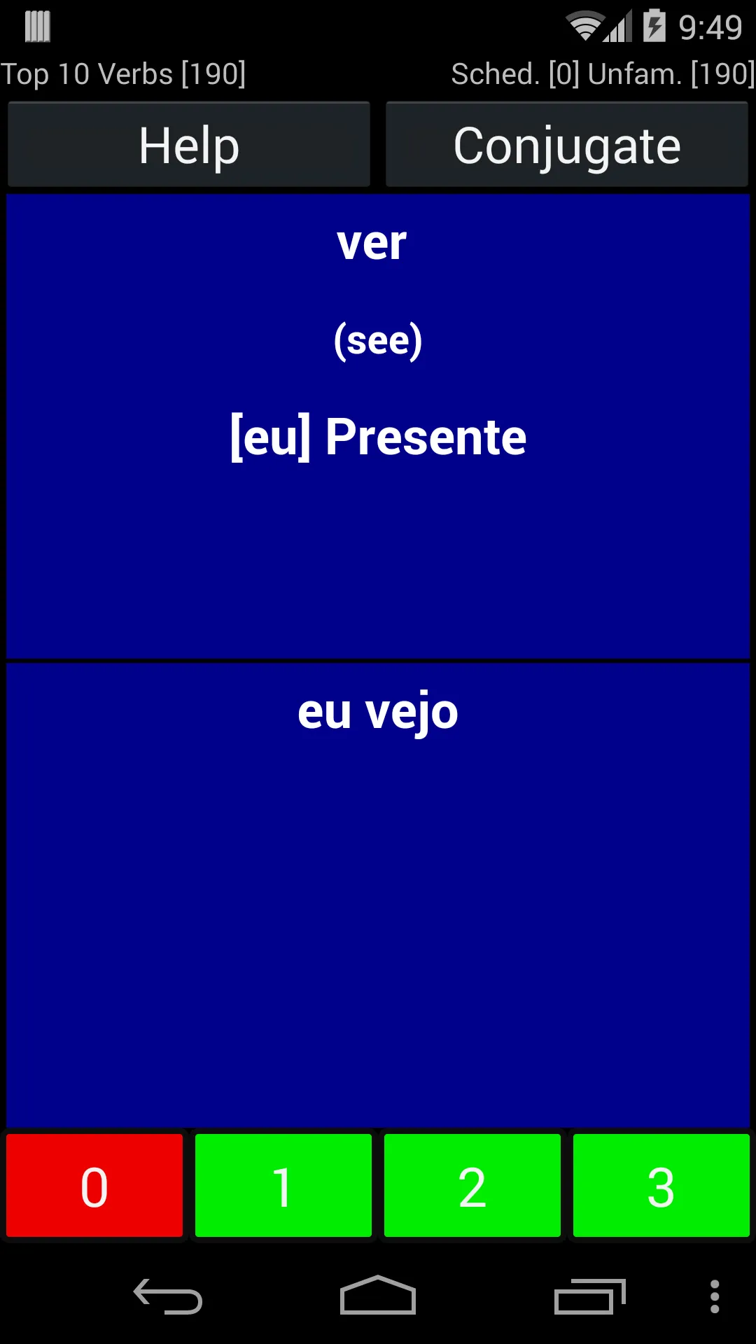 Portuguese Verb Trainer | Indus Appstore | Screenshot