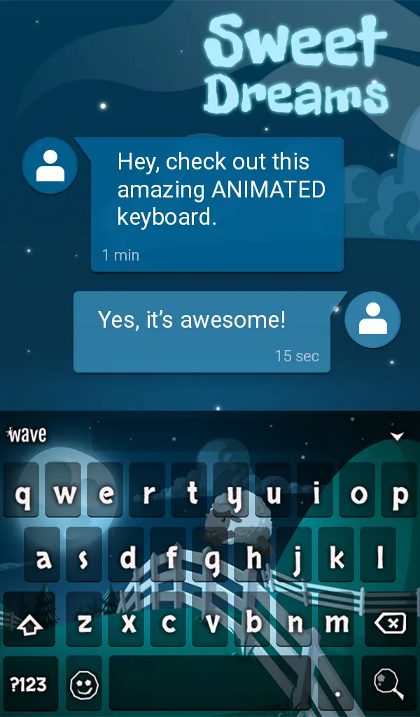 Sweet Dreams Animated Keyboard | Indus Appstore | Screenshot