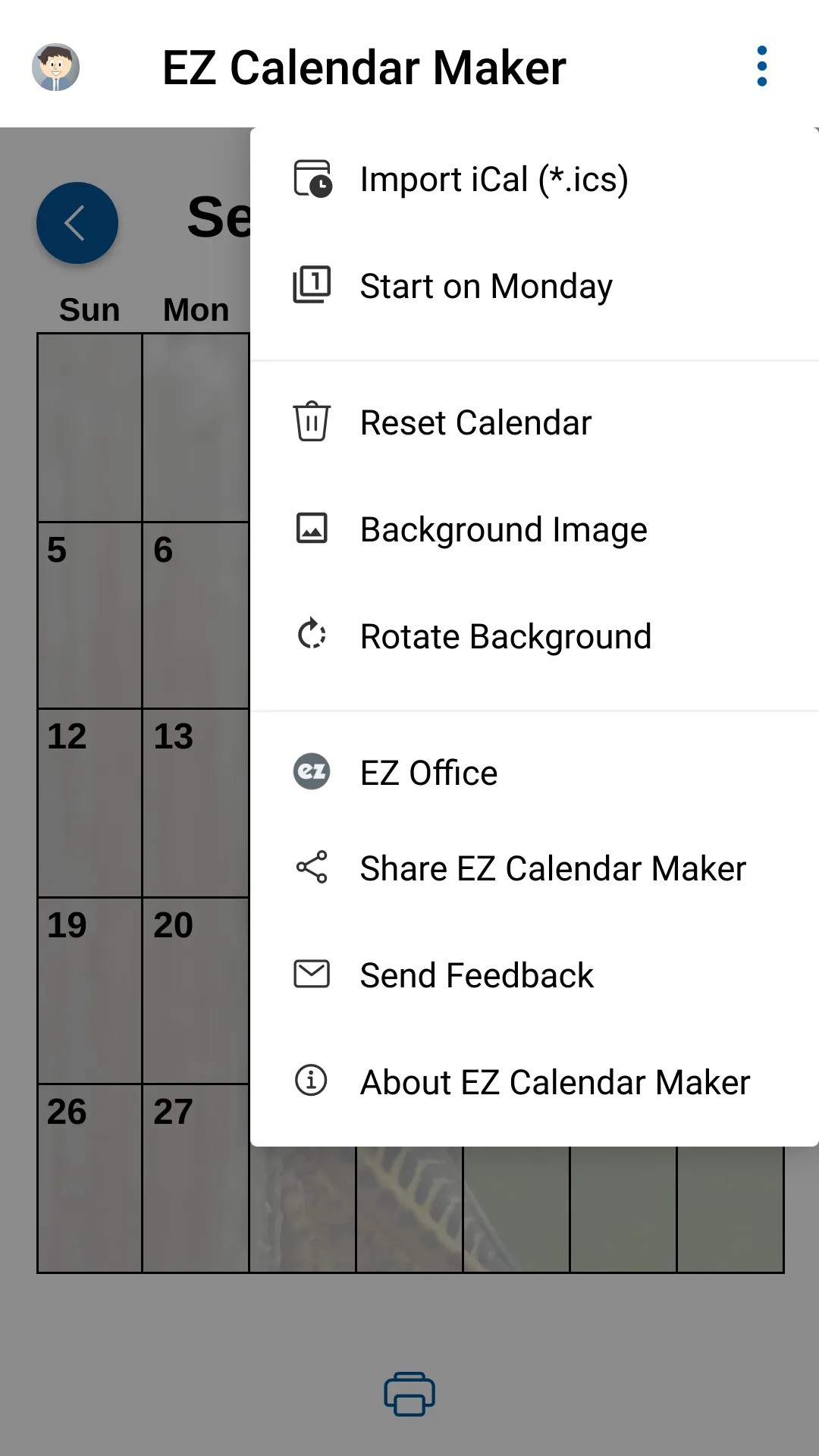 EZ Calendar Maker | Indus Appstore | Screenshot