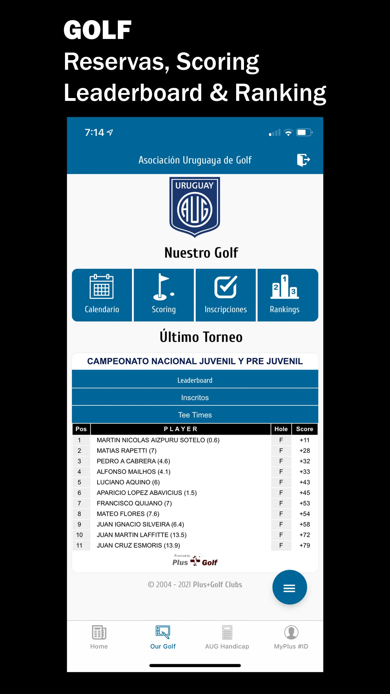 Asoc. Uruguaya de Golf AUG | Indus Appstore | Screenshot