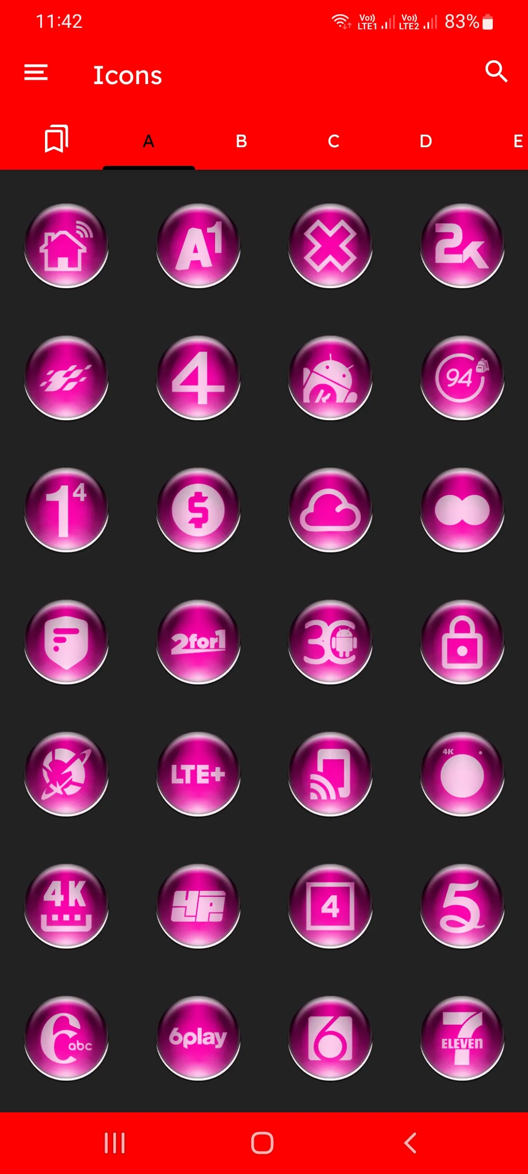 Pink Pixl Glass Icon Pack | Indus Appstore | Screenshot