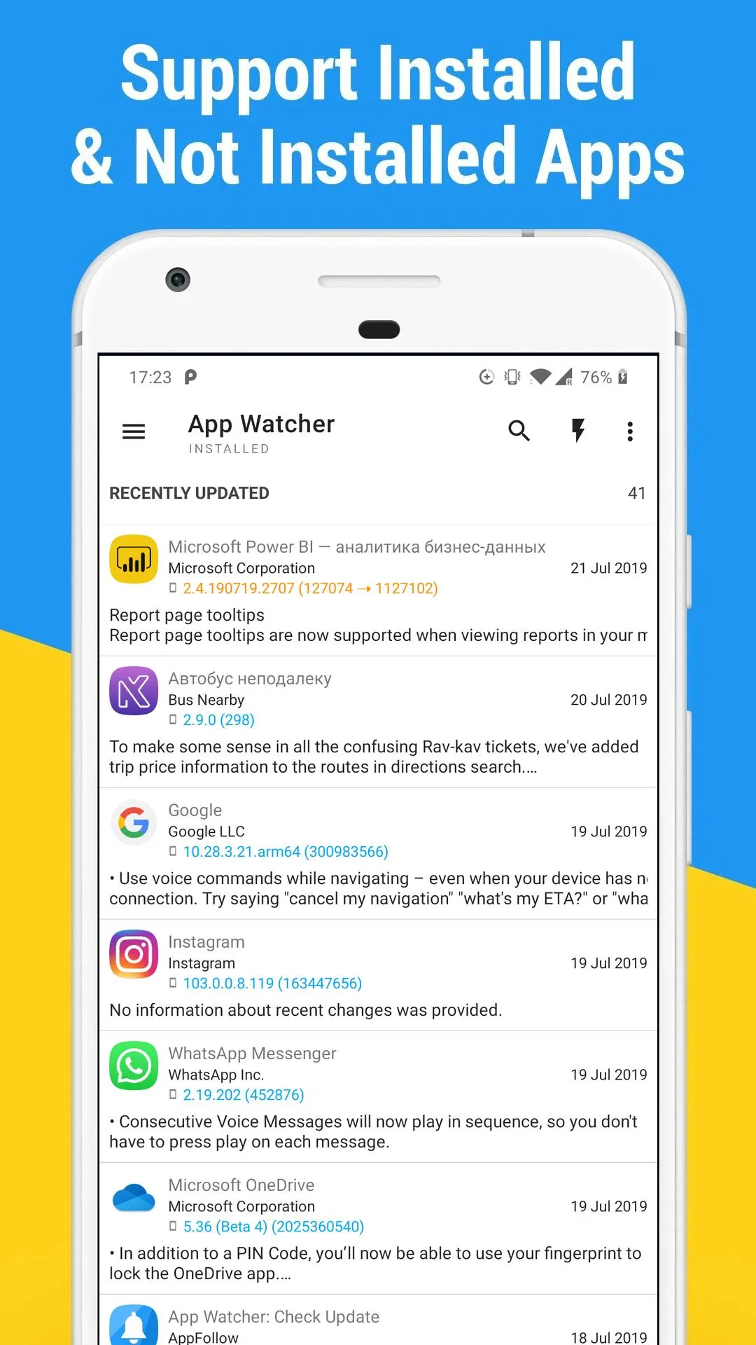 App Watcher: Check Update | Indus Appstore | Screenshot