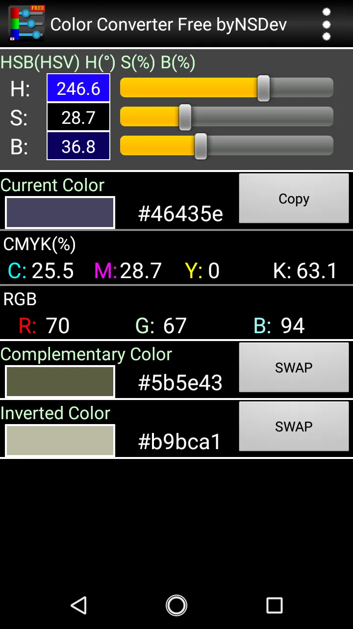 Color Converter byNSDev | Indus Appstore | Screenshot