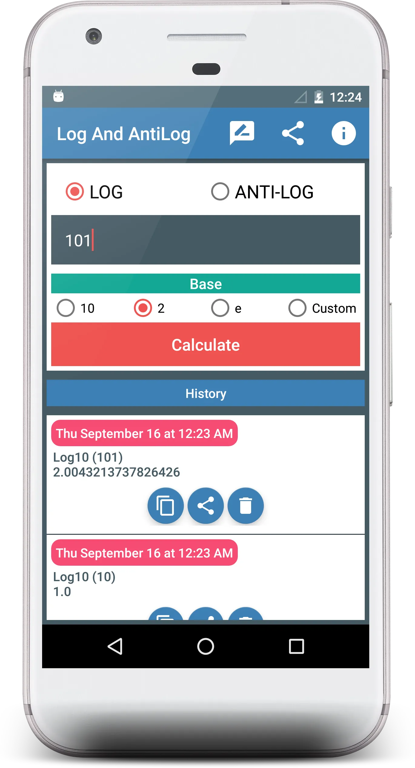 Log and Antilog Calculator | Indus Appstore | Screenshot