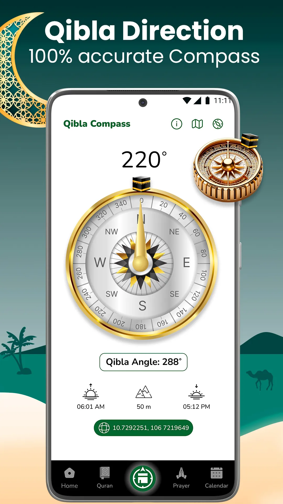 Muslim Prayer - Qibla Compass | Indus Appstore | Screenshot