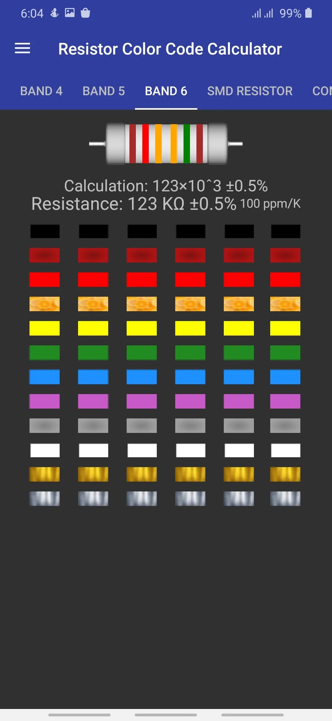 Resistor Color Code Calculator | Indus Appstore | Screenshot