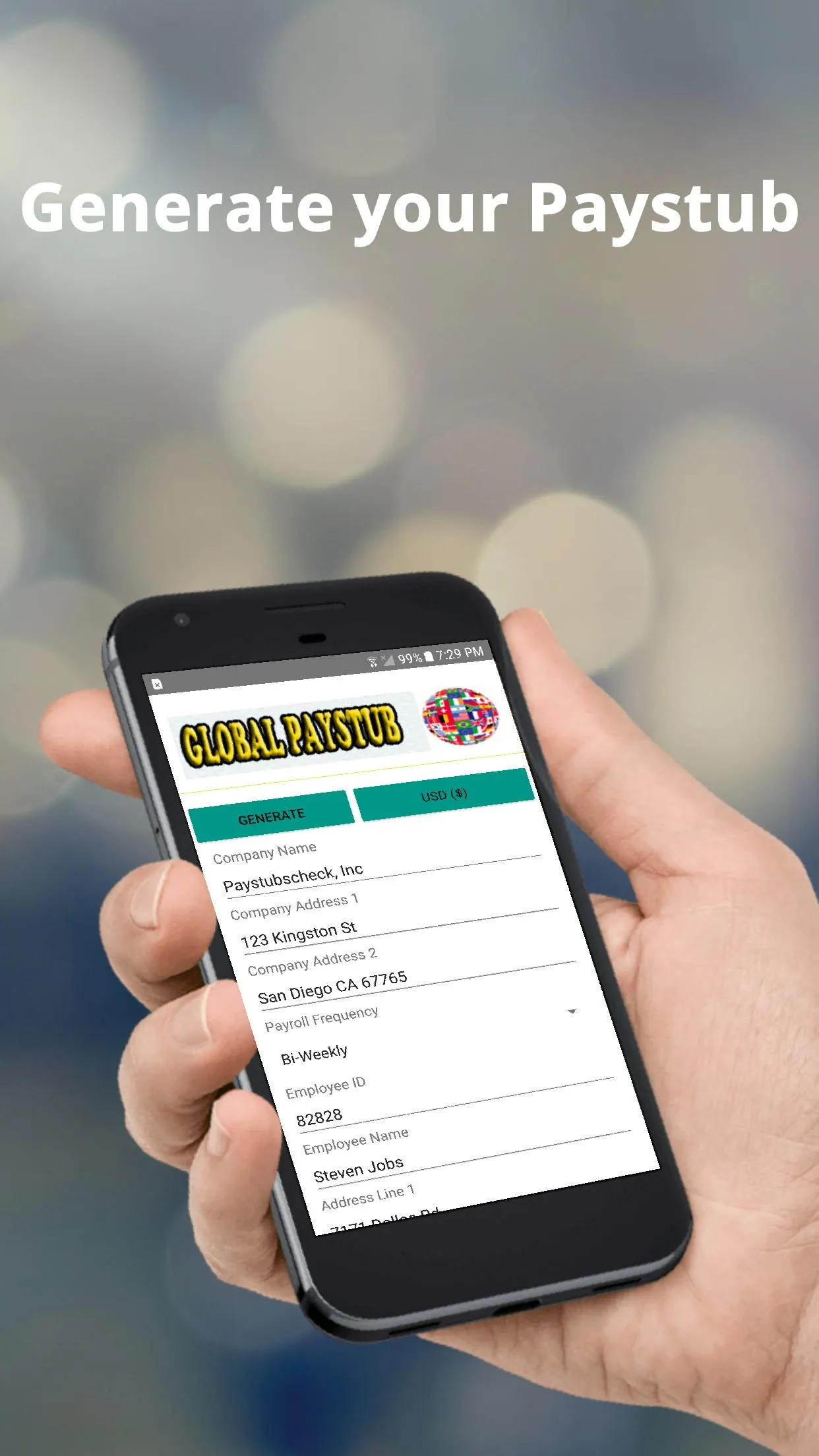 Universal Global Paystub Maker | Indus Appstore | Screenshot