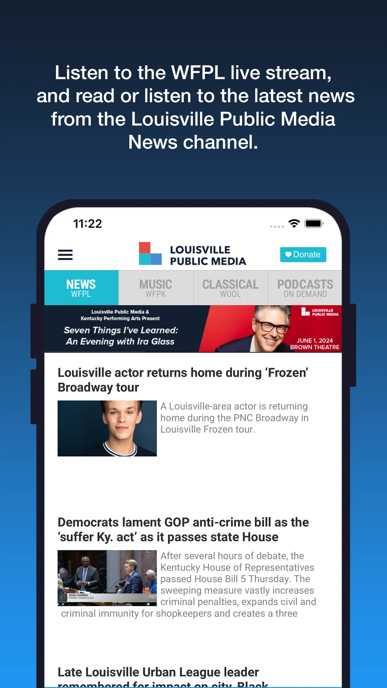 Louisville Public Media | Indus Appstore | Screenshot