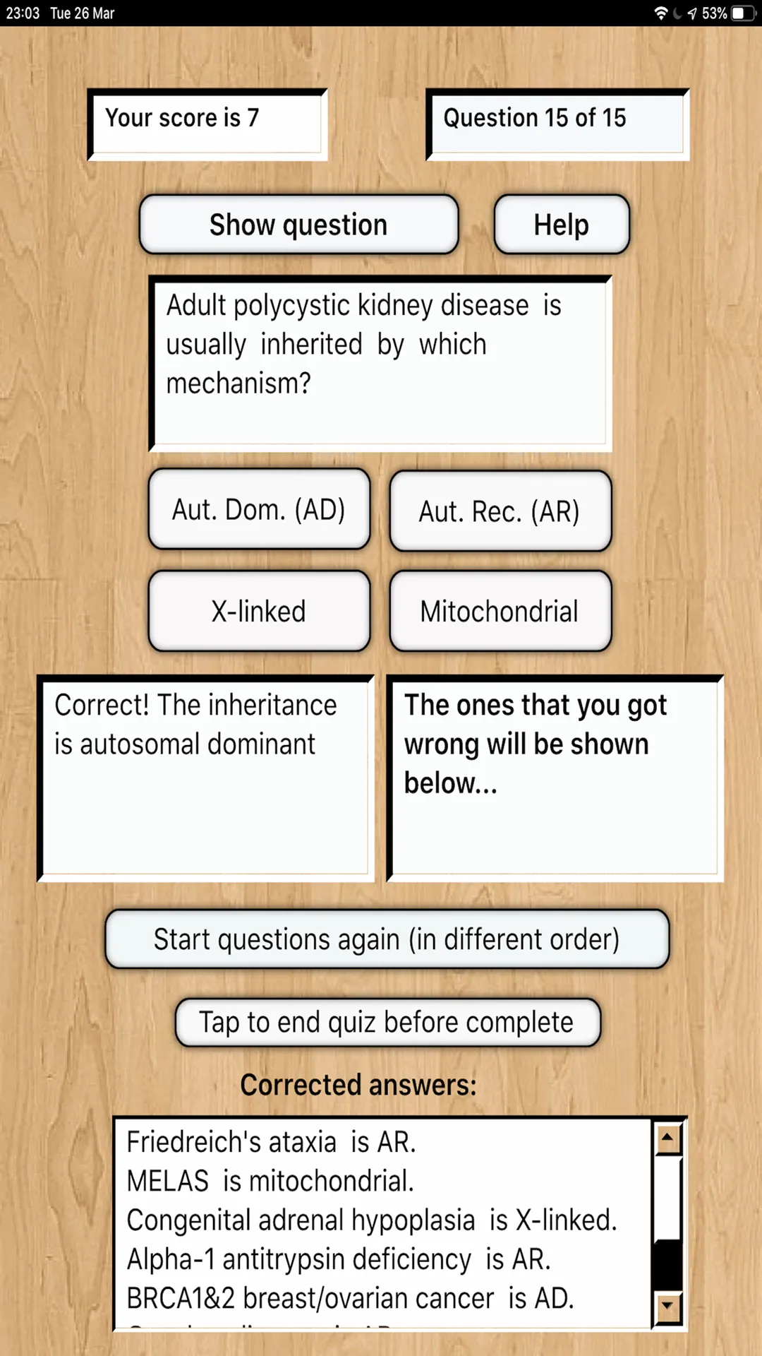 Genetic Inheritance Quiz A | Indus Appstore | Screenshot