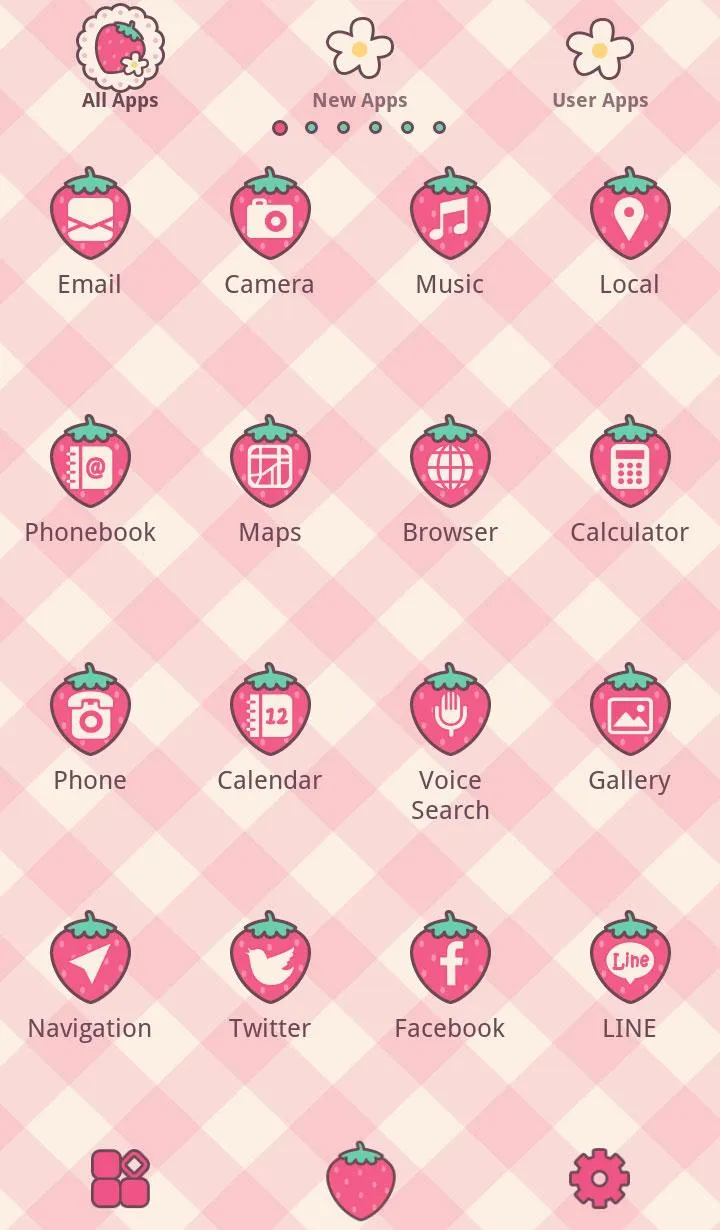 Strawberry Checks +HOME Theme | Indus Appstore | Screenshot