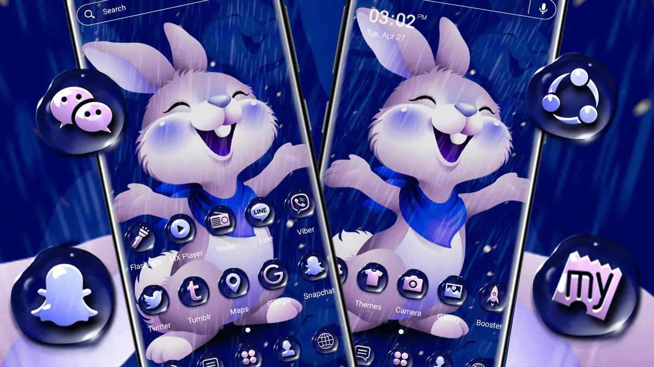 Cute Rainy Rabbit Theme | Indus Appstore | Screenshot