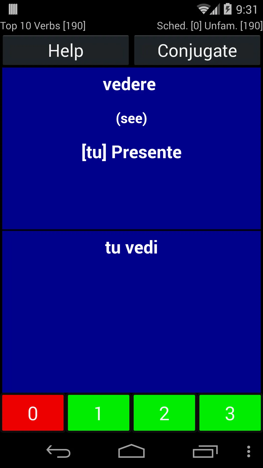 Italian Verb Trainer Pro | Indus Appstore | Screenshot