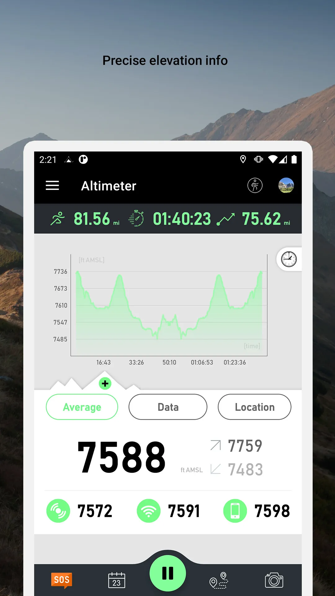 Altimeter Mountain GPS Tracker | Indus Appstore | Screenshot