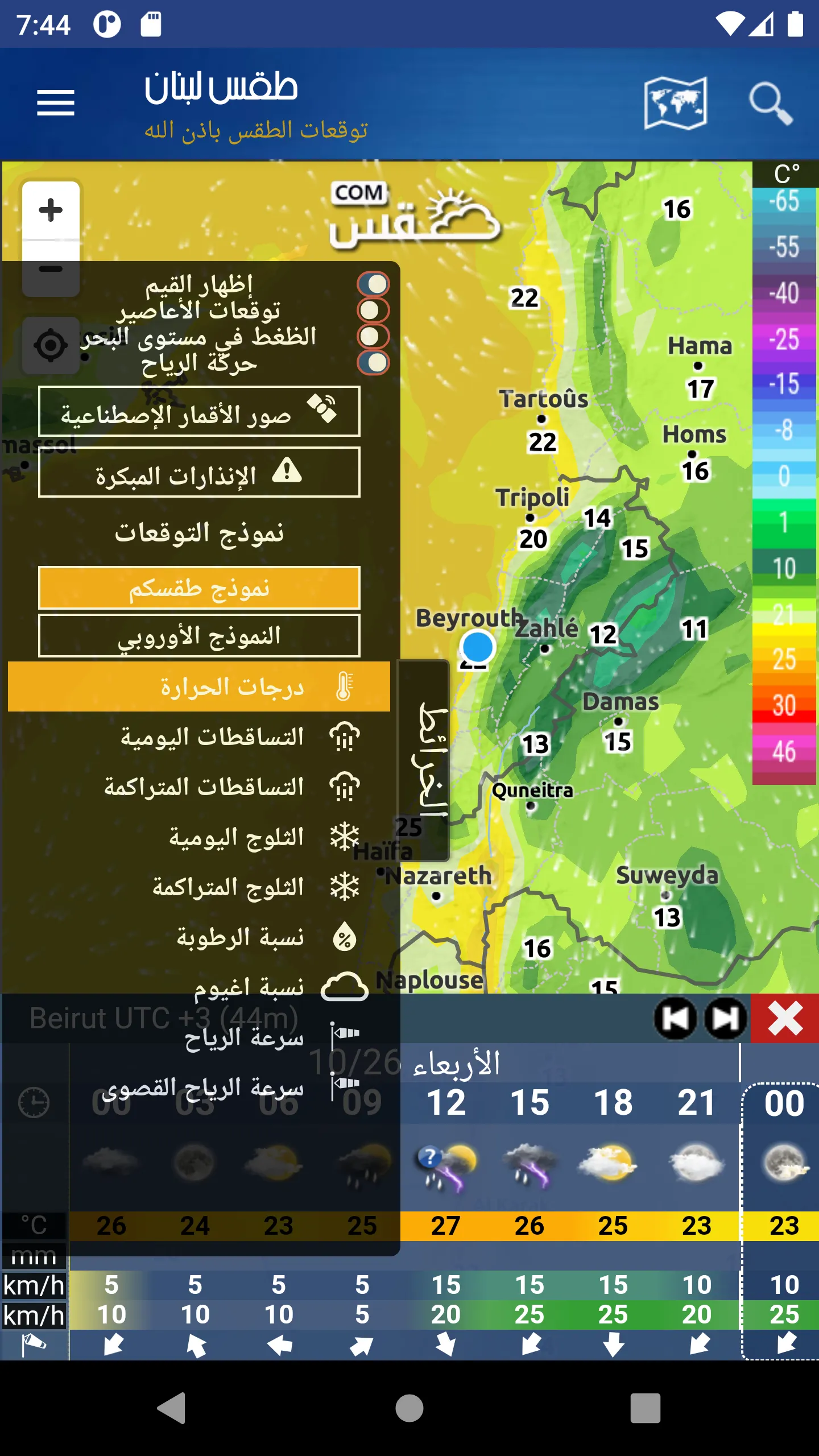 Lebanon Weather | Indus Appstore | Screenshot