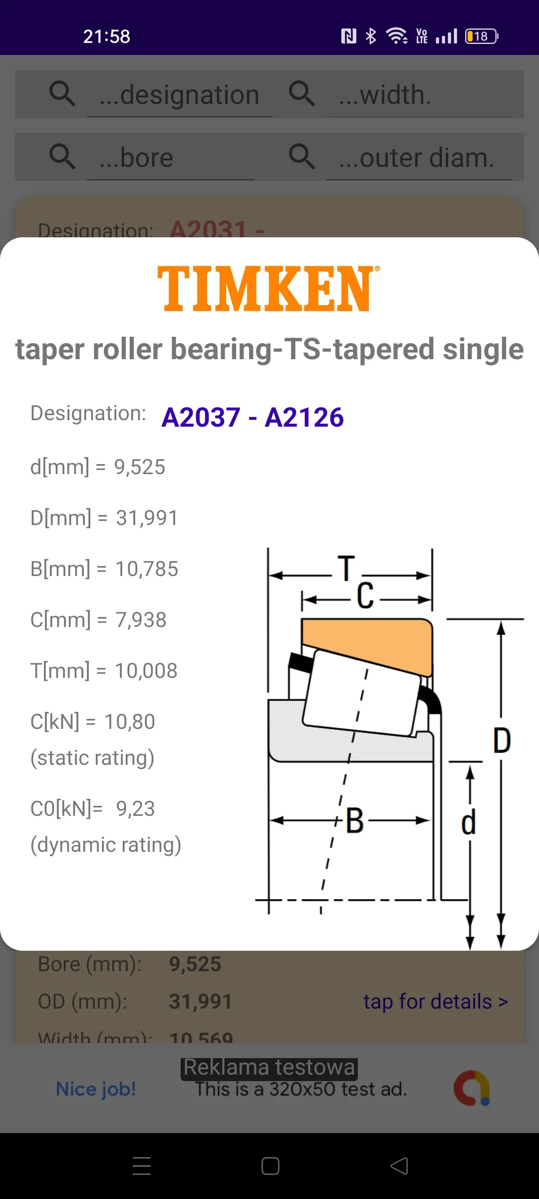 Bearing catalog and calculator | Indus Appstore | Screenshot