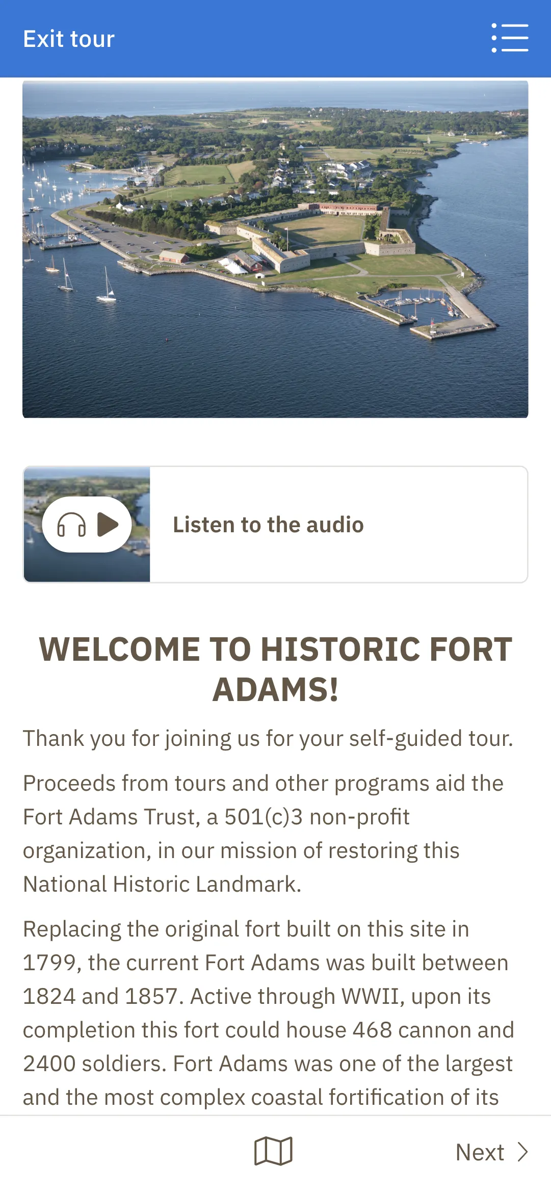 Fort Adams Tours | Indus Appstore | Screenshot