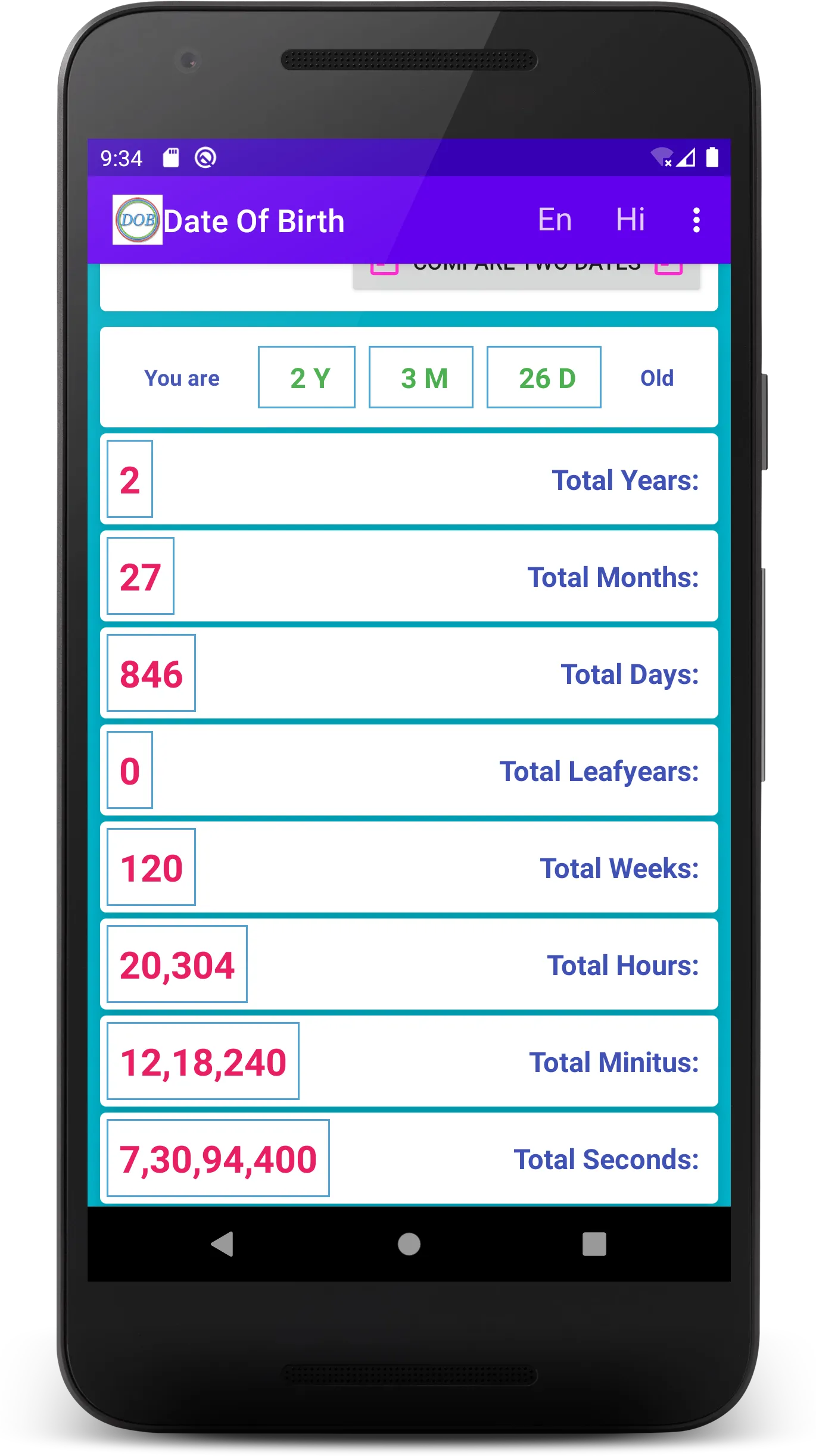 DOB Date of Birth and Age Cal | Indus Appstore | Screenshot