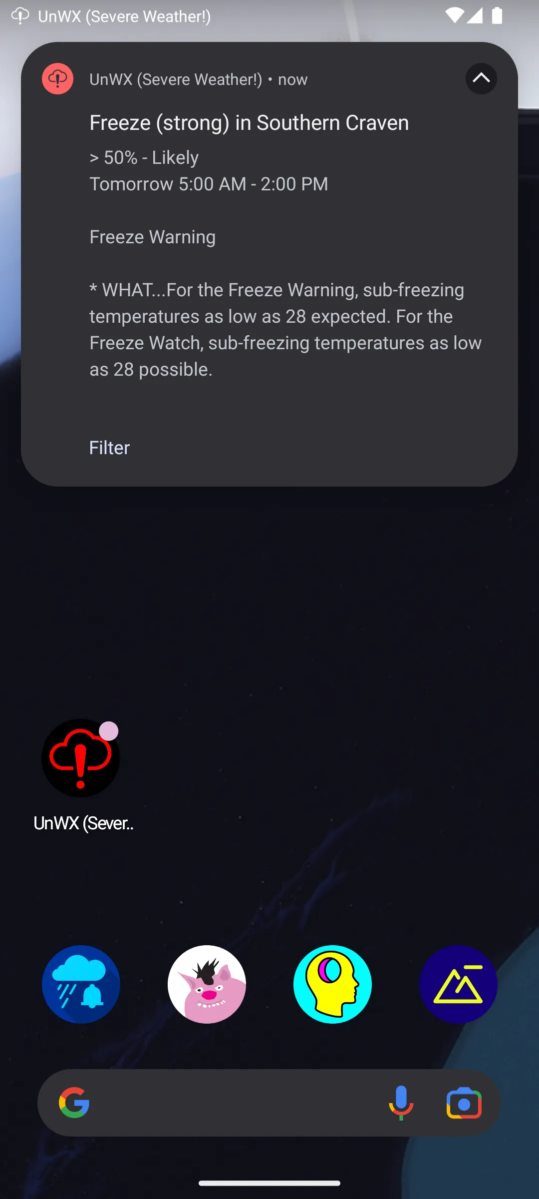 UnWX (Severe Weather Alerts) | Indus Appstore | Screenshot
