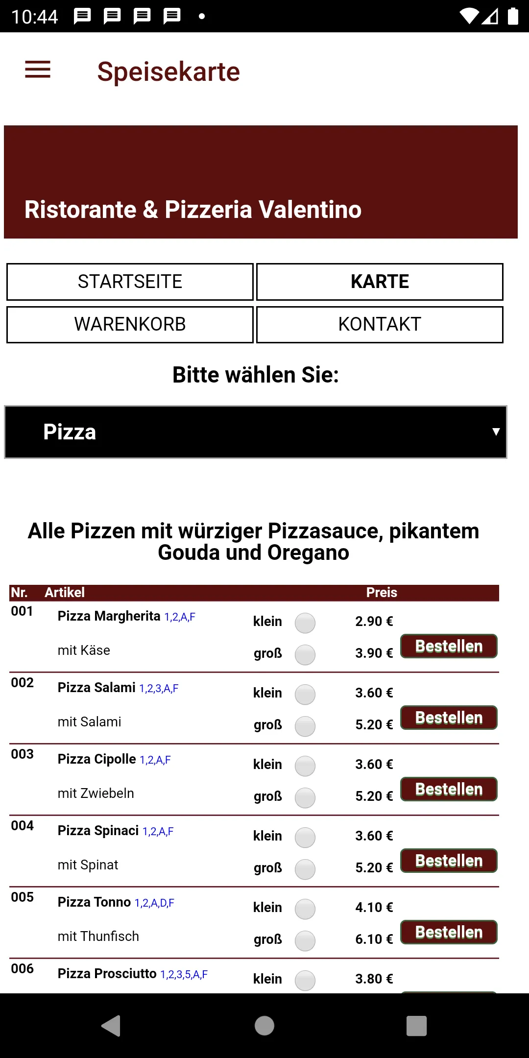 Ristorante & Pizzeria Valentin | Indus Appstore | Screenshot