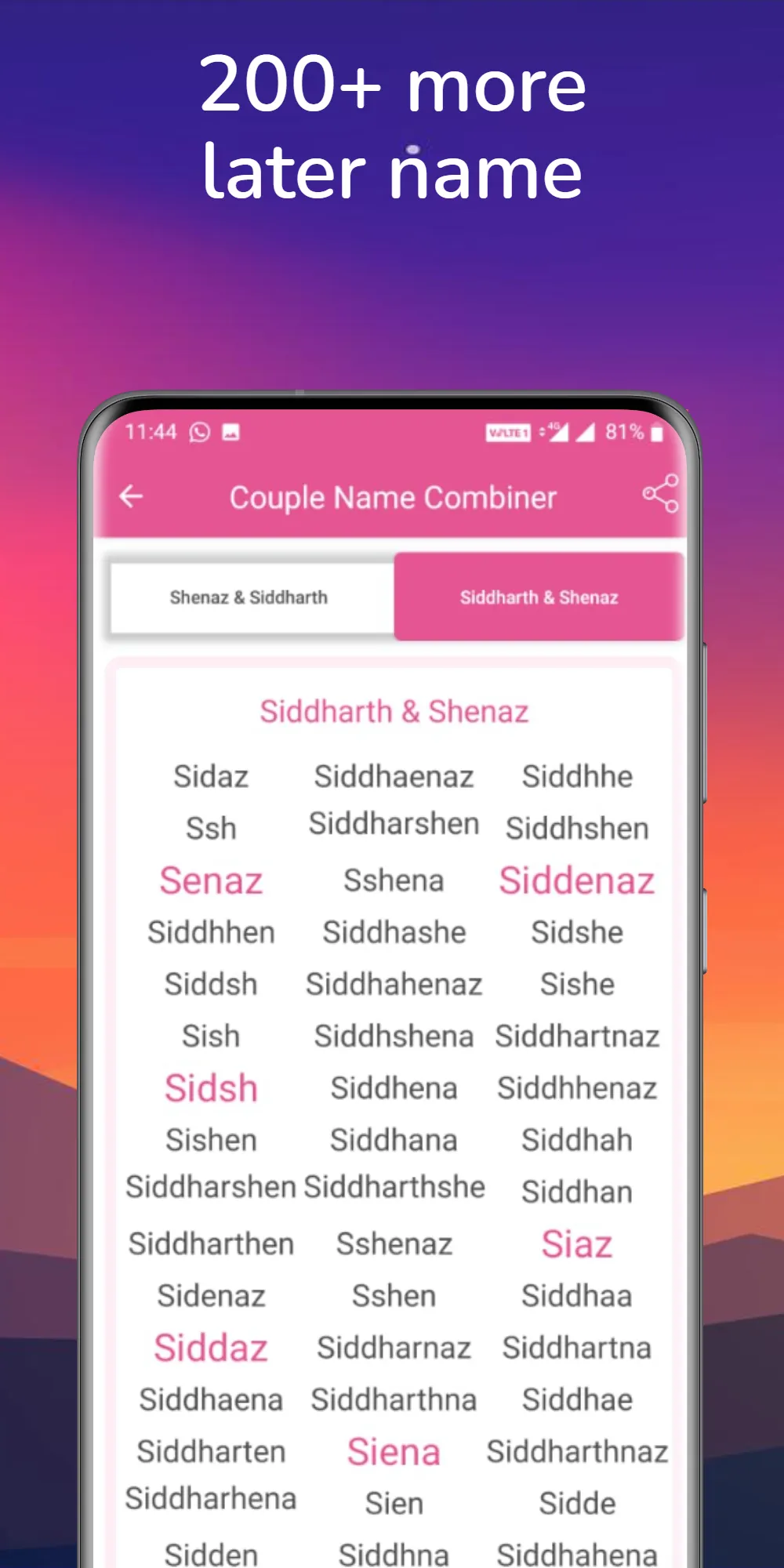 Couple Name Combiner - Baby Na | Indus Appstore | Screenshot