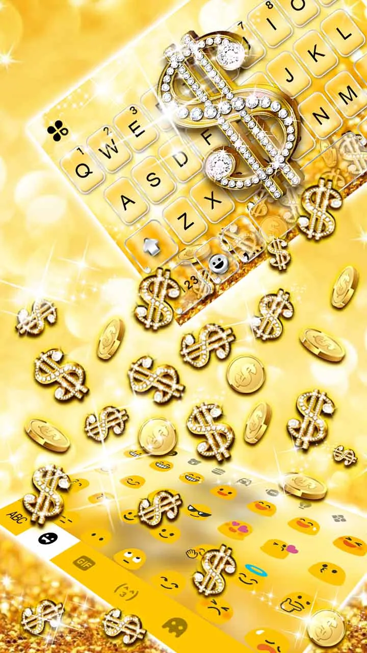 Golden Dollar Gravity Keyboard | Indus Appstore | Screenshot