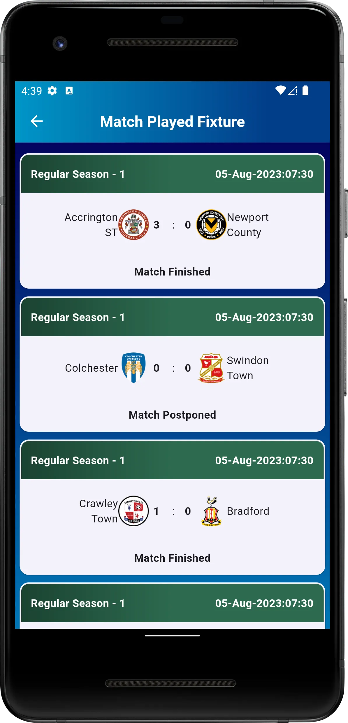 League Two Football LiveScore | Indus Appstore | Screenshot