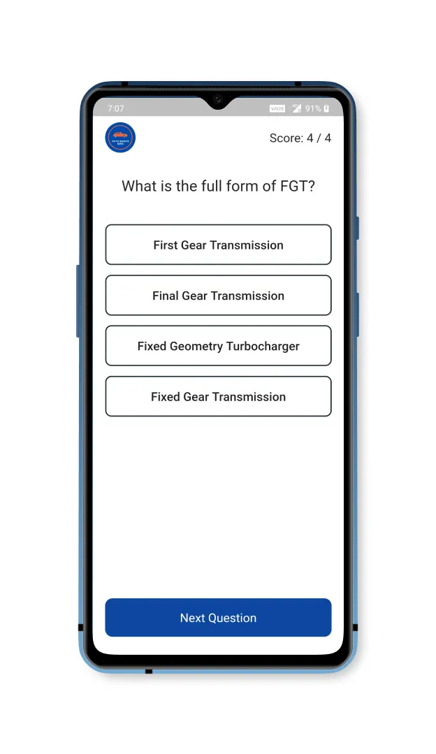 Auto Basics Quiz | Indus Appstore | Screenshot