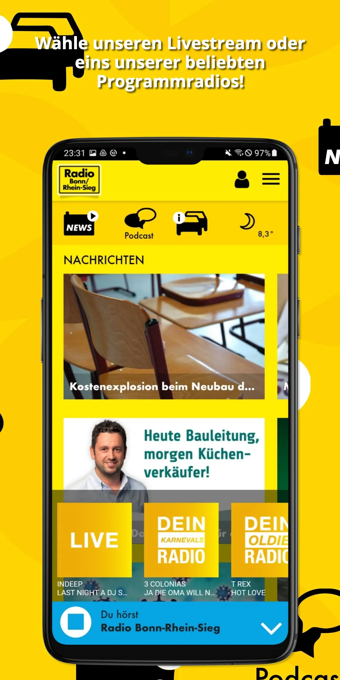 Radio Bonn/Rhein-Sieg | Indus Appstore | Screenshot