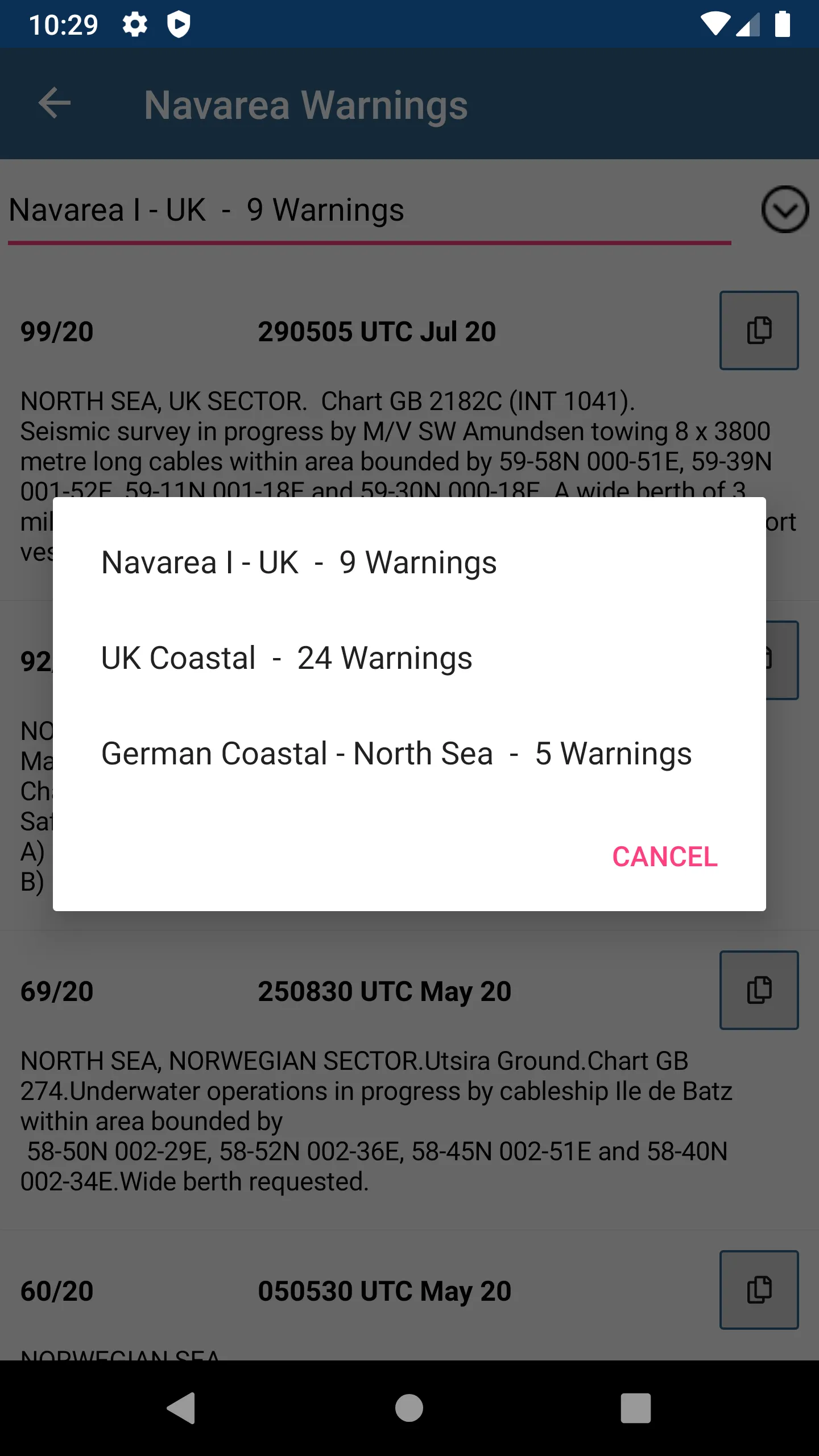 Navarea Warnings (Navtex) | Indus Appstore | Screenshot