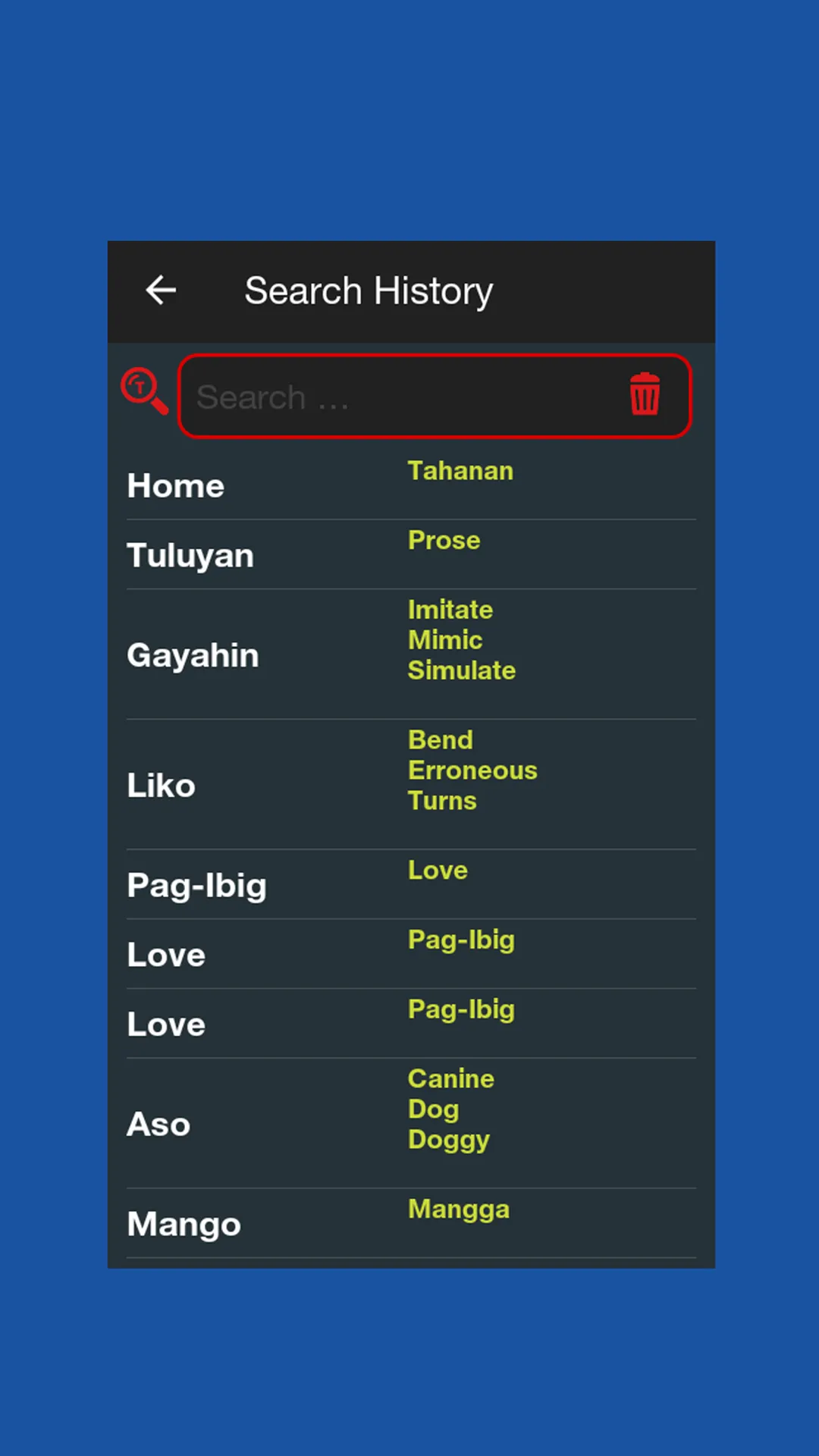 English Tagalog Dictionary | Indus Appstore | Screenshot