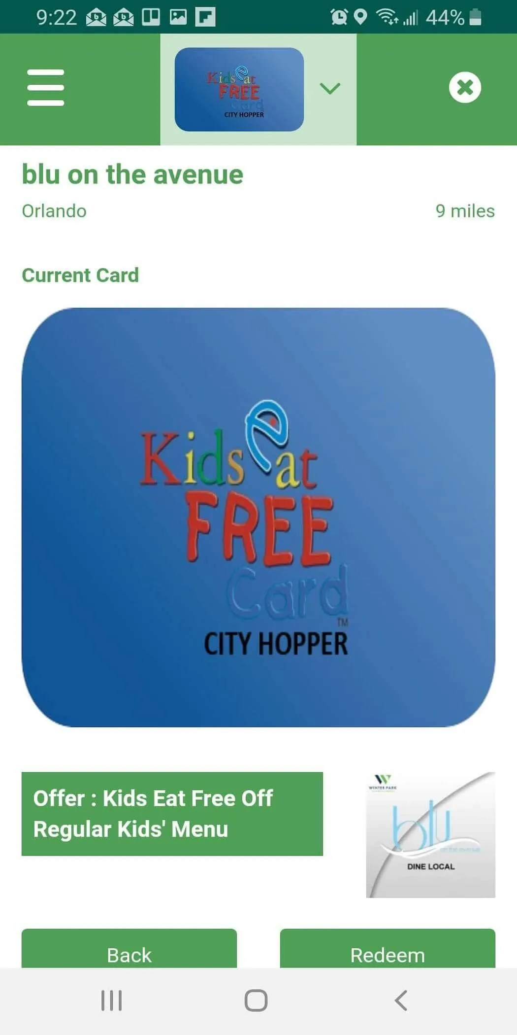 Kids Eat Free Card | Indus Appstore | Screenshot