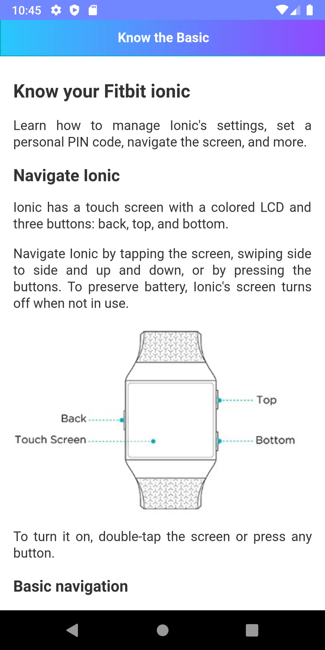 User guide for Fitbit ionic | Indus Appstore | Screenshot