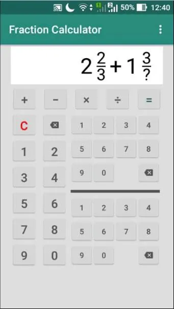 Fraction Calculator - solution | Indus Appstore | Screenshot