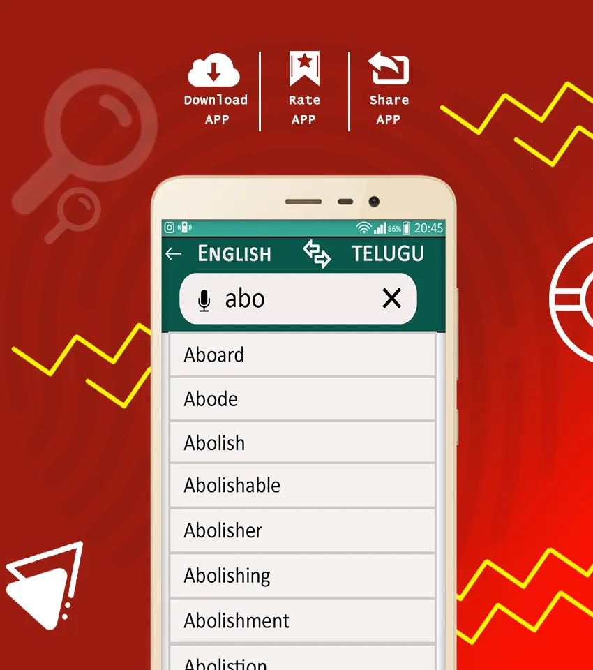 English Telugu Hindi Dictionar | Indus Appstore | Screenshot