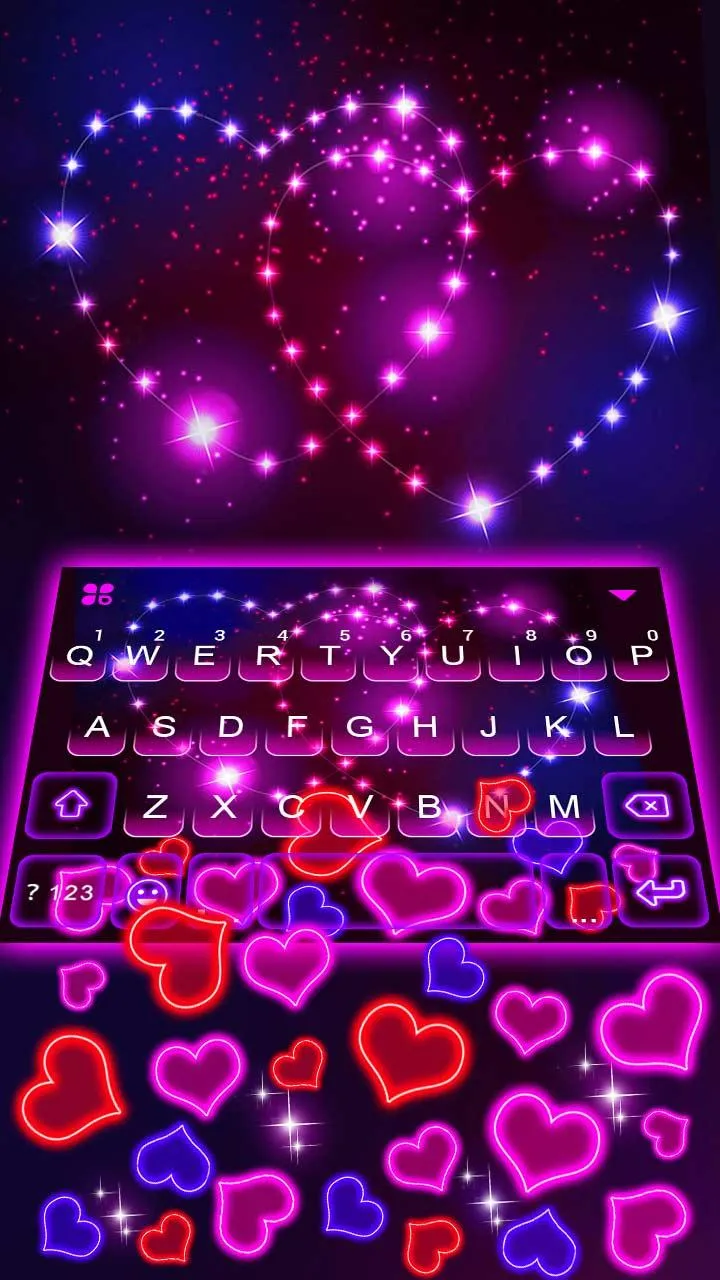 Neon Hearts Gravity Keyboard T | Indus Appstore | Screenshot