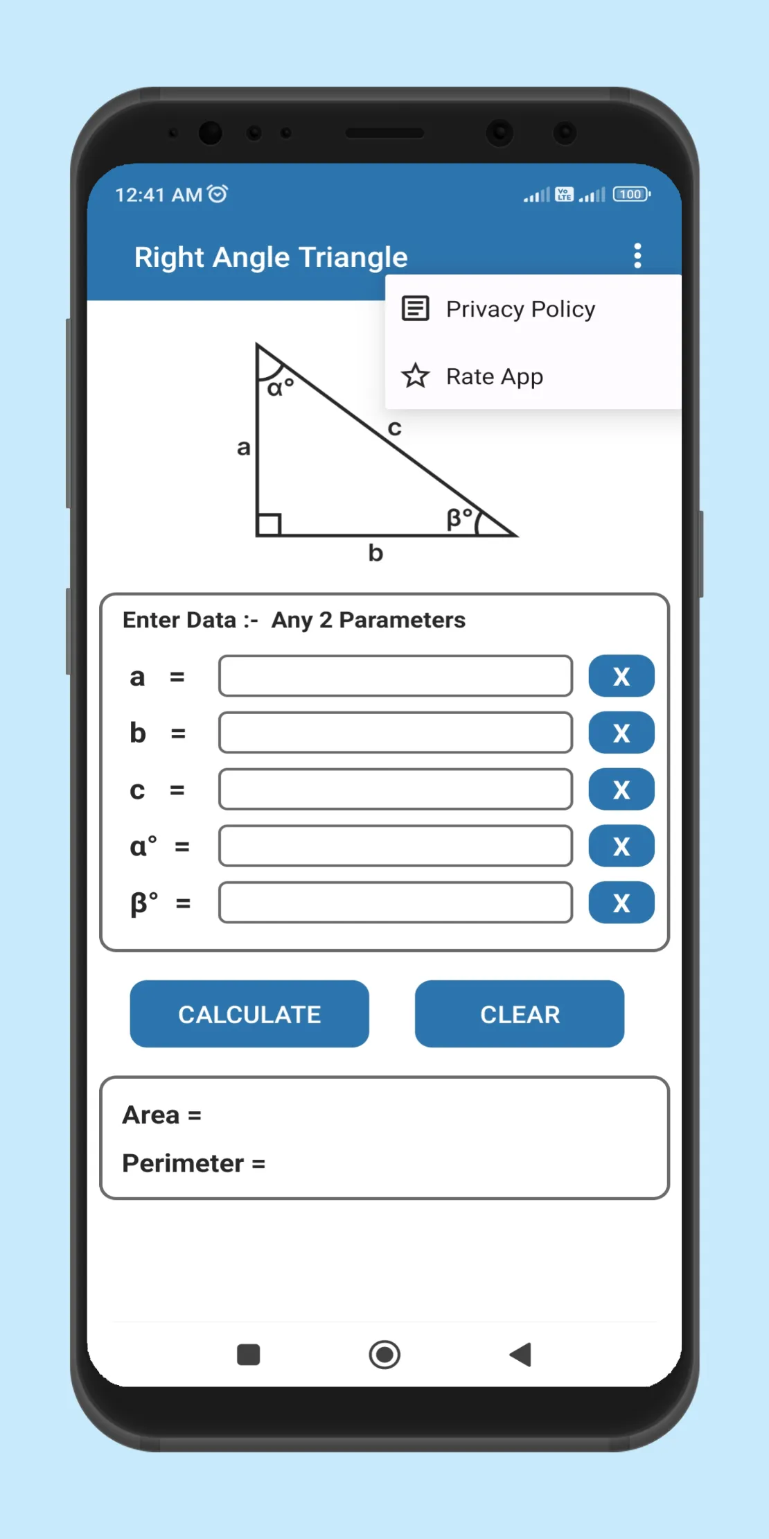 Right Triangle Calculator | Indus Appstore | Screenshot