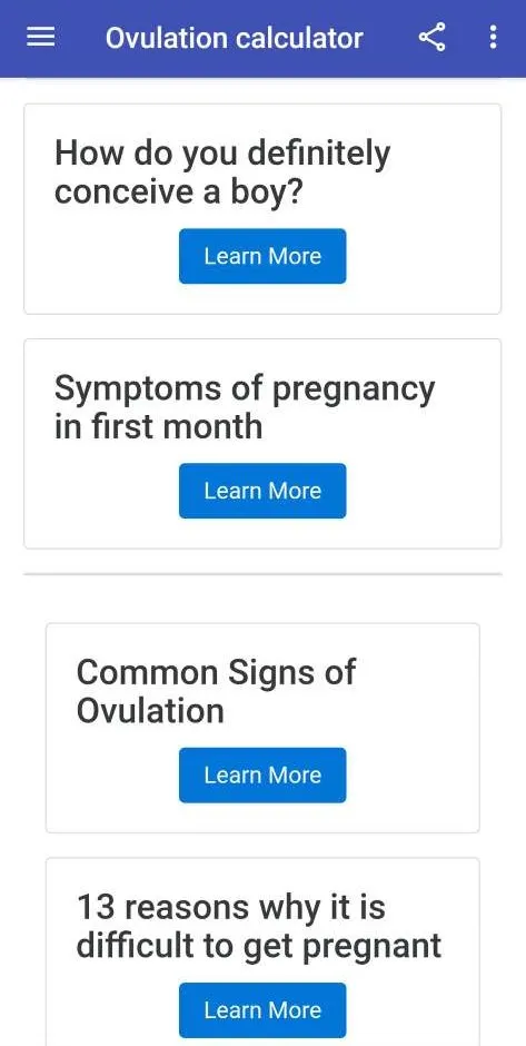 Ovulation calculator calendar | Indus Appstore | Screenshot