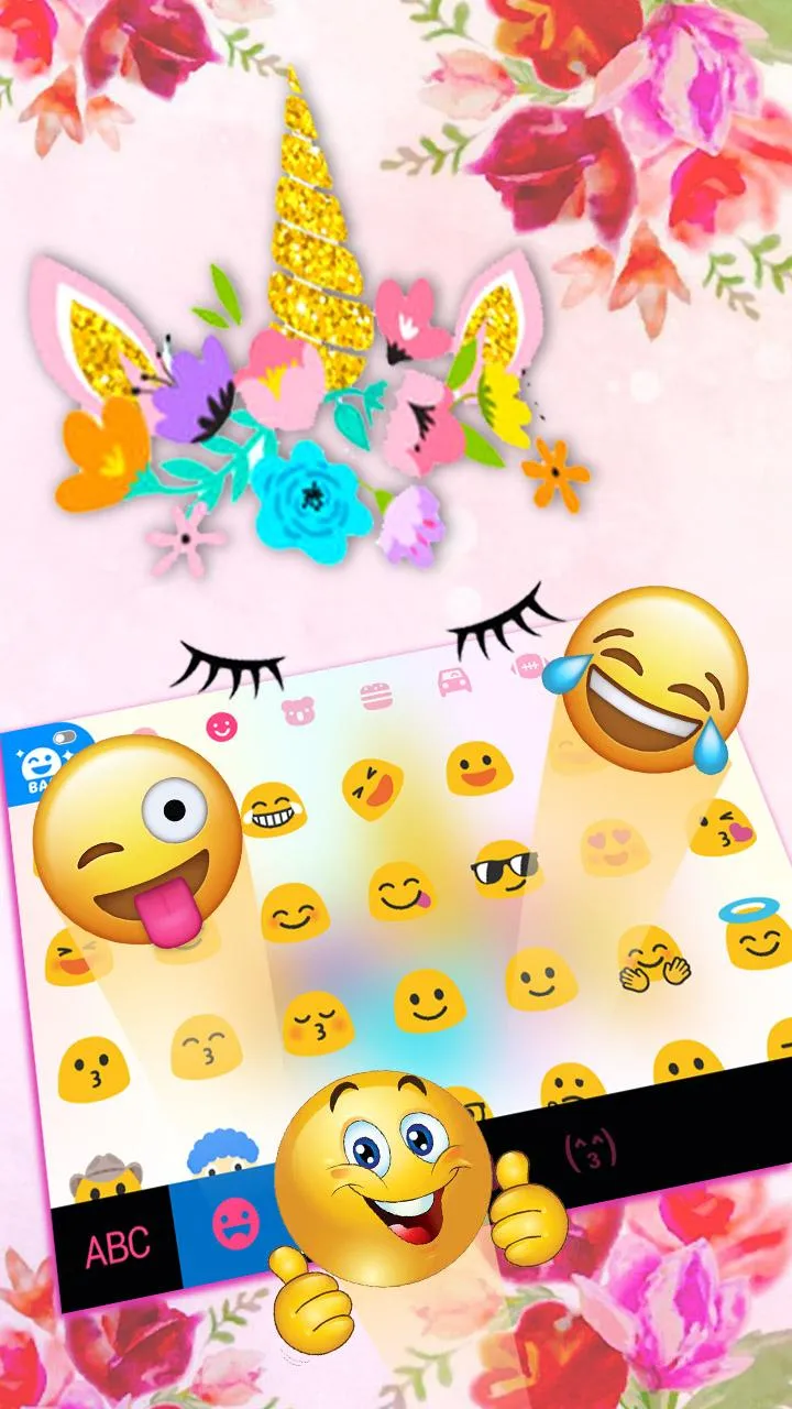 Golden Floral Unicorn Keyboard | Indus Appstore | Screenshot